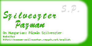szilveszter pazman business card