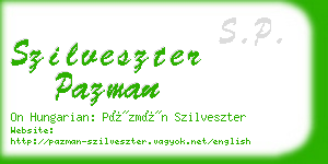 szilveszter pazman business card